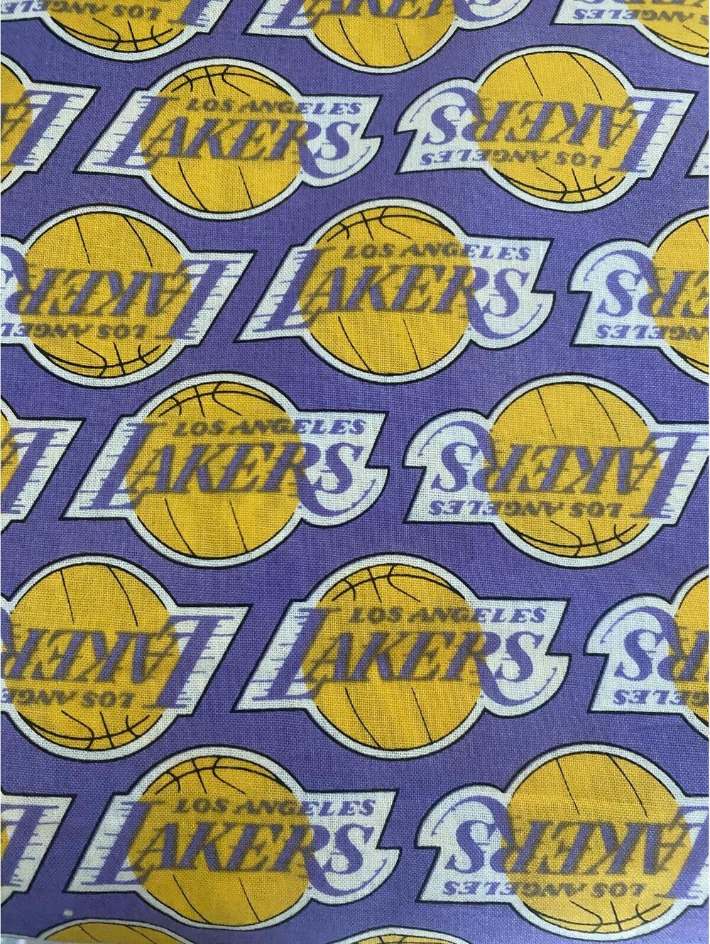 Retro Vintage NBA Los Angeles LAKERS Classic Logo 45" Cotton Fabric by 1/2 yard